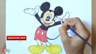 how to draw mickey mouse easy [upl. by Solakcin109]