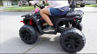 24V Kids Ride On ATV Car Review  9AH Battery Powered Electric Vehicle wLED Lights [upl. by Annauqaj374]