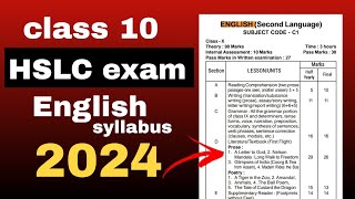 class 10 HSLC 2024 English syllabus with pdf SEBA board [upl. by Tonye792]