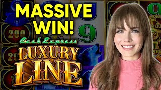 MASSIVE GOLD TRAIN WIN Luxury Line Timberwolf Slot Machine [upl. by Hedi]