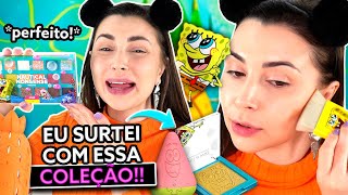 TESTEI A COLEÇÃO DE MAKES DO BOB ESPONJA [upl. by Anyd]