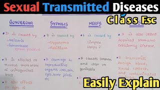 Sexual Transmitted Diseases Gonorrhea Syphilis Herpes And AIDS  Class 12 UrduHindi [upl. by Eelynnhoj]