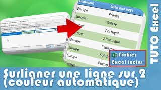 Comment surligner une ligne sur deux dans un tableau Excel [upl. by Birgitta830]