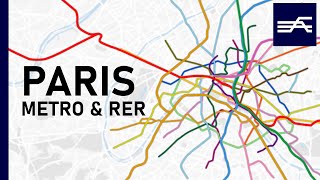 Evolution of the Paris Rapid Transit Métro RER 19002020 geographic map [upl. by Naud137]