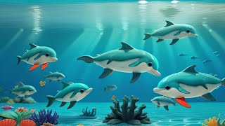 Five Little Dolphin For fun kids  Animal version  kids song Funkids7867 [upl. by Sugirdor]