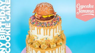 Epic stacked Burger Cake for our new Bleecker Burger collab  Cupcake Jemma [upl. by Norb]