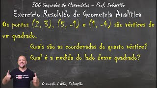 GEOMETRIA ANALÍTICA  PONTO  Exercício 37  Coordenadas do Vértice do Quadrado [upl. by Dion]