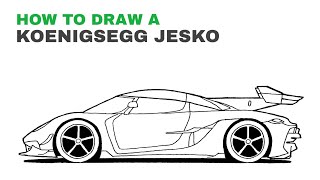 How To Draw A Koenigsegg Jesko  Easy To Follow [upl. by Bridgette]