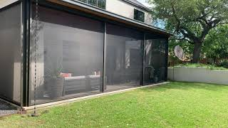 Retractable Motorized Bug Enclosure Patio Screens  Shading Texas [upl. by Pete]