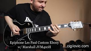 Epiphone Les Paul Custom Ebony Review amp Sound Demo [upl. by Zoubek]