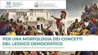 Seminario “Per una morfologia dei concetti del lessico democratico”  08112024 [upl. by Leinad]