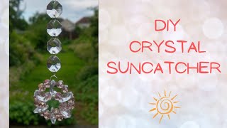 How to make Easy Twinkling Crystal beaded Suncatcher 🌞 DIY Jewellery making Tutorial [upl. by Sana608]