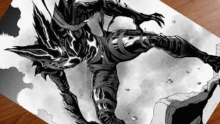 Drawing Garou Monster Form  One punch Man Manga Page [upl. by Wiley131]