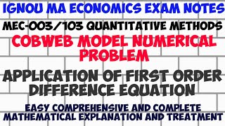 Cobweb Model Numerical Problem Solution By Jitendra Kumar Economics [upl. by Bracci]