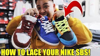 HOW TO LACE YOUR NIKE SB DUNK LOWS TUTORIAL [upl. by Milla]