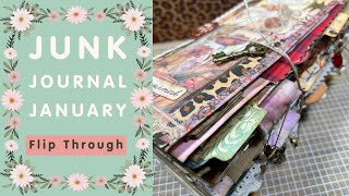 Junk Journal January 2025 Journal Flip Through  Lots of Interactive Journal Pages [upl. by Billy]