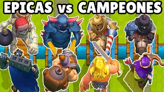 CAMPEONES vs EPICAS  CUAL ES MEJOR CALIDAD  4 vs 4  OLIMPIADAS de CLASH ROYALE [upl. by Maribelle451]