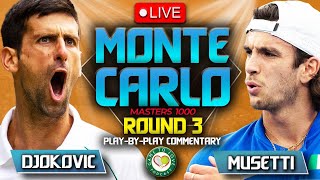 DJOKOVIC vs MUSETTI  Monte Carlo Masters 2023  LIVE Tennis PlaybyPlay Stream [upl. by Atiuqad389]