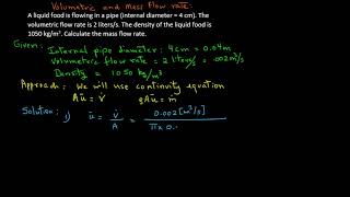 Mass and Volumetric Flow Rate  Solved Example [upl. by Haim]