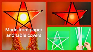 Made from Paper  Star Lantern  Parol With Light  Made From Paper and Table Cover [upl. by Wilhide]