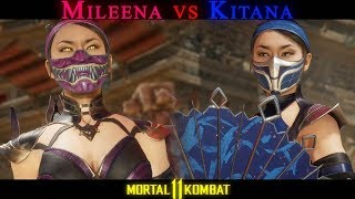 Mileena vs Kitana Custom Intros  Mortal Kombat 11 [upl. by Statis800]