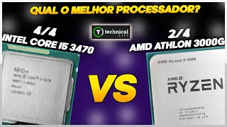 AMD ATHLON 3000G VS INTEL CORE I5 3470  QUAL O MELHOR ATUALMENTE [upl. by Annoyik]