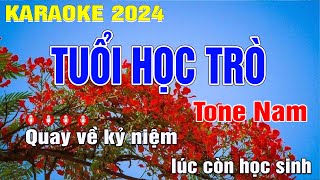 Tuổi Học Trò Karaoke Tone Nam Am Nhạc Sống  Trung Hiếu [upl. by Inalaehon]