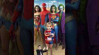 Superhero Red Light Green Light  Who is best Spiderman vs Joker vs Supergirl shorts spiderman [upl. by Dnalyag937]