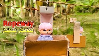 Ropeway How to make Ropeway at home Best and Simple Science Project Mini Kids cable Car making [upl. by Modeerf]