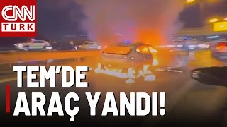 SON DAKİKA 🚨 TEM Mahmutbeyde Araç Yanıyor Trafik Durdu [upl. by Orford234]