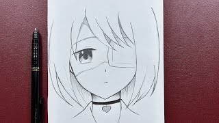 Easy anime sketch  how to draw anime girl  easy steps [upl. by Gavini]