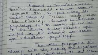 INTRODUCTION TO THORNDIKE THEORY  SR THEORY  TRIAL AND ERROR THEORY [upl. by Anircam984]