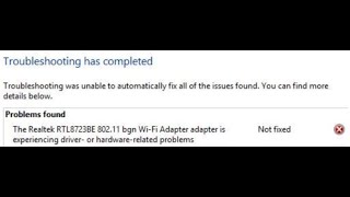 Fix The Realtek RTL8723BE Wireless Network adapter is experiencing driver hardware related problems [upl. by Simons]