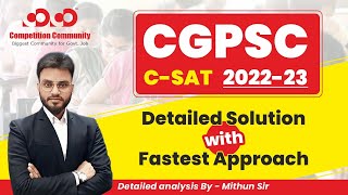 CGPSC CSAT Analysis  Maths  Mithun Sir  Competition Community [upl. by Agle34]