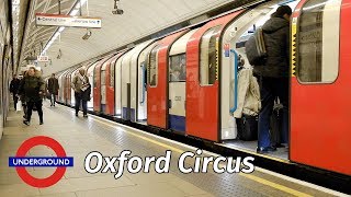 London Underground Christmas crowds at Oxford Circus station [upl. by Ahseuqal]