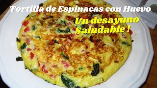 TORTILLA DE ESPINACA Y HUEVOFRITTATA  DESAYUNO SALUDABLE EN MENOS DE 10 MINUTOS  KETO [upl. by Bruner262]