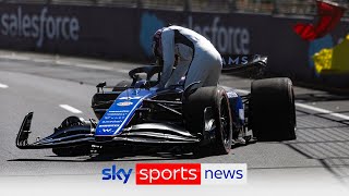 F1 Albon to take Sargeants car after crash leaves Williams with one chassis [upl. by Hanahs]