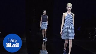 Ultra skinny models make a return to the catwalk at Armani  Daily Mail [upl. by Aleak]