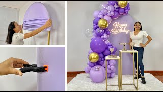 Como hacer un Arco de Globos e instalarlo en un Panel – 🎉 Balloon Garland On Backdrop 🎉 [upl. by Reseta]