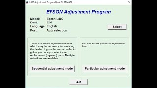 How to Reset Epson L800 with Resetter [upl. by Afrikah295]