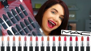 NEW MAC Powder Kiss Lipstick ReviewLip Swatches [upl. by Ynamrej842]