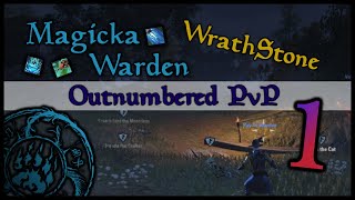 ESO PvP Magicka Warden 1vX  2vX 1  Same Player New Class  Wrathstone [upl. by Ennair]