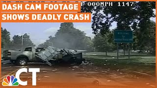 Dash Cam Footage Shows Deadly Crash During Police Pursuit  NBC Connecticut [upl. by Wiese474]