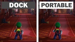 Luigis Mansion 3  Dock VS Handled  Graphics Comparison amp Framerate Test [upl. by Pearlstein]