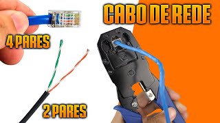 CABO DE REDE 2 PARES E 4 PARES  DIFERENÇAS  COMO CRIMPAR SEM ALICATE APROPRIADO [upl. by Nojad377]