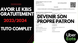 AVOIR KBIS 20232024 création micro entreprise tuto complet [upl. by Roana97]