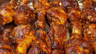 OVEN BAKED BBQ CHICKEN LEGS  EASYamp SIMPLE [upl. by Alyam]