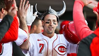 Spencer Steer homers on Opening Day Reds unveil Viking celebration [upl. by Roshan]