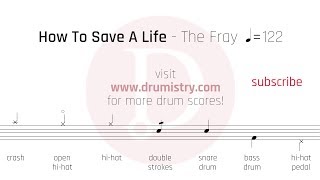 The Fray  How To Save A Life Drum Score [upl. by Eerazed]