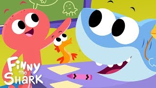 First Day Of School  Finny The Shark  Cartoon For Kids [upl. by Jephum584]